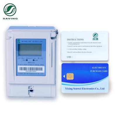 China Blue Single Phase Prepaid Energy Meter IC Card Local Control Smart Meter Types for sale