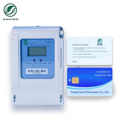 China O cartão Smart de IC pagou antecipadamente o medidor 5A trifásico elétrico 60A da energia à venda