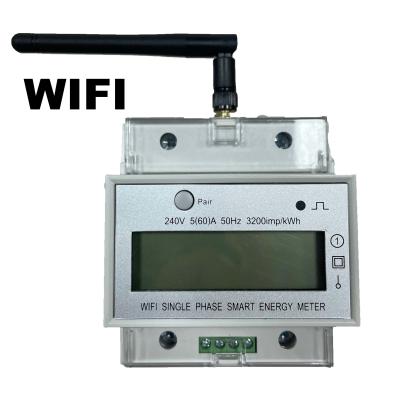 China Anti Theft Din Rail Single Phase Electronic Energy Meter 220v With LCD Display for sale