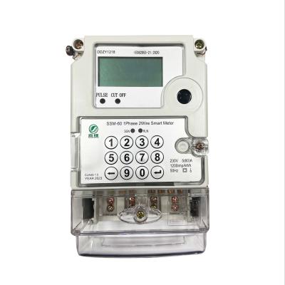 China White Electricity Electric Token Meter 50HZ Keypad Energy Meter Single Phase  Two Wire for sale