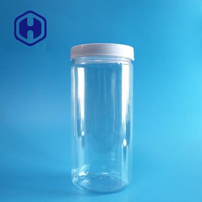 China Clear Noodle Pasta 1080ml Plastic PET Straight Sided Jar With Screw Lid for sale