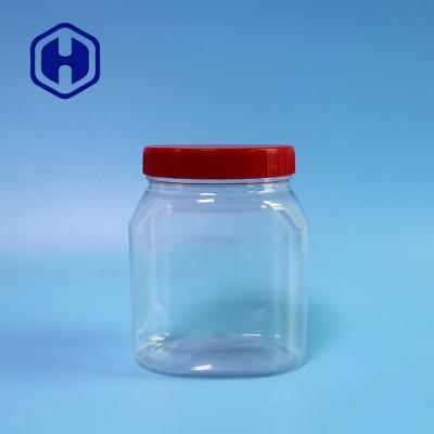 China 360ml Oval Food Safe PET Jar Packaging Cashews Peanuts Plastic Cover Custom Made for sale
