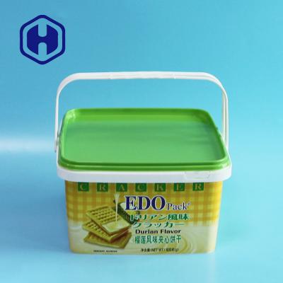 China Luxury Decorative IML Container Plastic Christmas Cheese Biscuit Packaging Crackers Box for sale