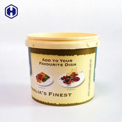 China Hot Food Round Plastic Tubs With Lids Customized High Resolution Printing for sale