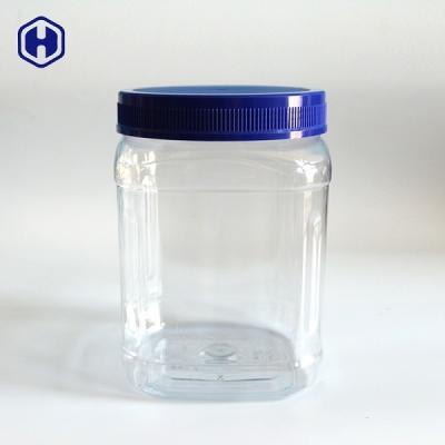 China Transparent Square Wide Mouth Plastic Jars Sturdy Plastic Screw Top Jars for sale