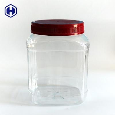 China Clear Square Wide Mouth Plastic Jars  Mixed Dried Cashew Nuts Packaging for sale