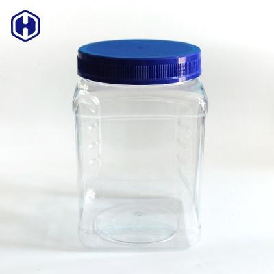 China Large Capacity Clear Plastic Square Box 64OZ 1850ml Mouth Diameter 110mm for sale