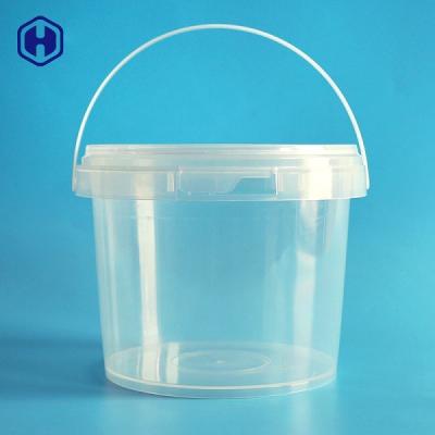China Butter Biscuits IML Bucket Microwavable Clear Plastic Bucket With Lid for sale