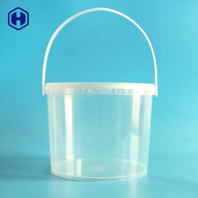 China Single Handle Transparent Plastic Bucket PP Round Cover  Yogurt Packing for sale