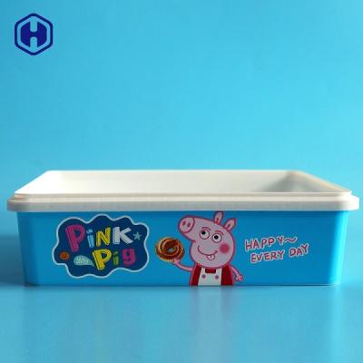 China Empty  IML Box Custom Labels Thin Wall Plastic Biscuit Containers for sale