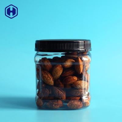 China Empty Clear Square Wide Mouth Plastic Jars  Dried Nuts Packaging for sale