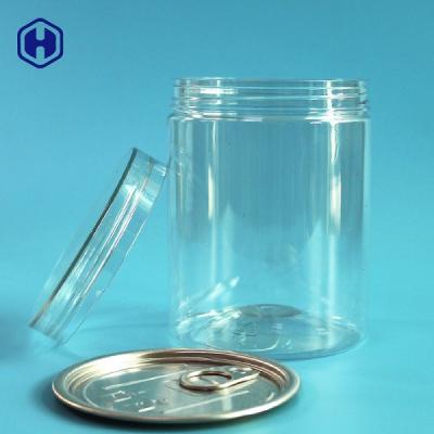 China Screw Lid Type Clear Plastic Cans 16OZ 500ML With Aluminium EOE Top for sale