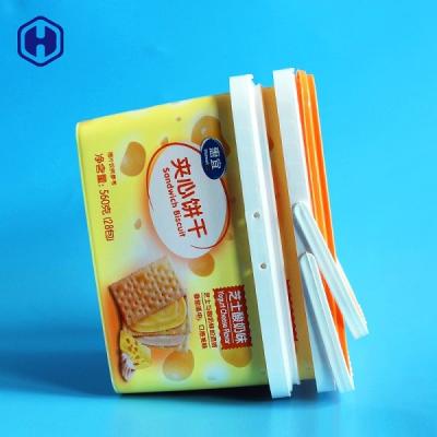 중국 음식 안전한 IML 통은 반대로 가짜 인쇄 플라스틱 과자 콘테이너를 방수 처리합니다 판매용