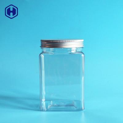 China Small Empty Square Wide Mouth Plastic Jars Stackable Space Saving for sale