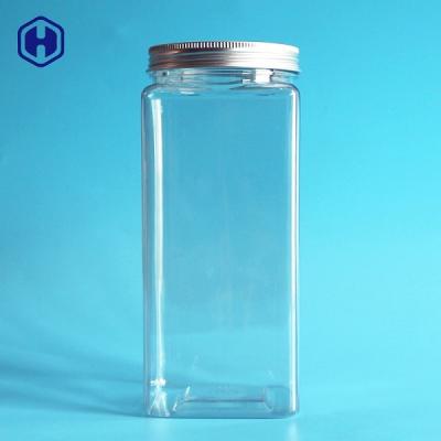 China Durable Sturdy  Square Wide Mouth Plastic Jars Recyclable Non Toxic for sale