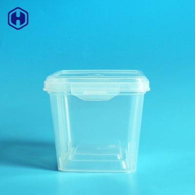 China Easy Lock Square Food Packaging Plastic Container 530ML Reusable for sale