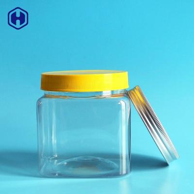 China Stackable Square Wide Mouth Plastic Jars Space Saving Fully Airtight for sale
