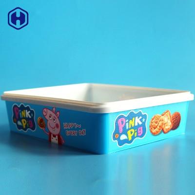 China Hot Filling Customize IML Box Round Cookies Plastic Packaging SGS FDA QS for sale