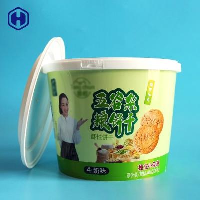 China Dry Cookie IML Container Chocolate Biscuit Empty PP Tube Packaging for sale
