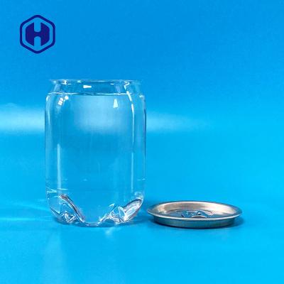 China Clear Airtight 230ml Empty Clear Plastic Soda Can With Lids for sale