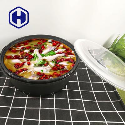 China 1100ml fruitlunch Fried Chicken Plastic Salad Bowl met de Druk van de Dekseldouane Te koop