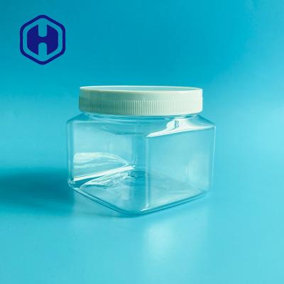 China 500g 17.63oz Square Cosmetic Plastic Jar For Body Scrub Cream Baby Powder for sale