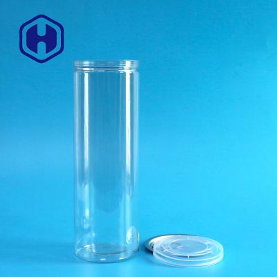 China Ring Pull Empty Disposable Clear Plastic Cans With Easy Open Lid Cookie Packaging for sale