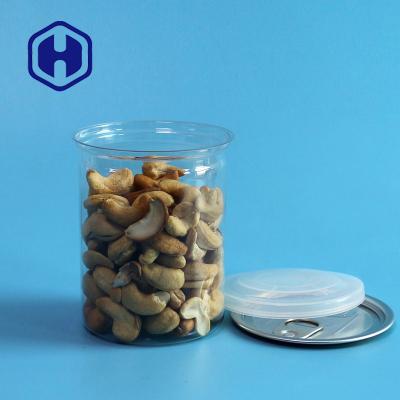 China Transparent PET Plastic Cans With Pull Ring 300ml Cashew Packing for sale