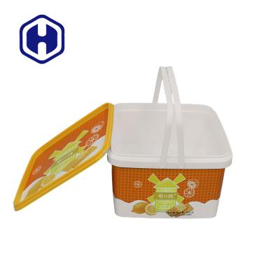 China 3200L IML Tubs Square Medicine Biscuit Chocolate Food Packaging Plastic Box for sale