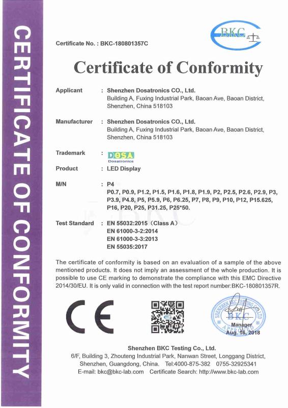 CE-EMC - Shenzhen Dosatronics Co., Ltd.