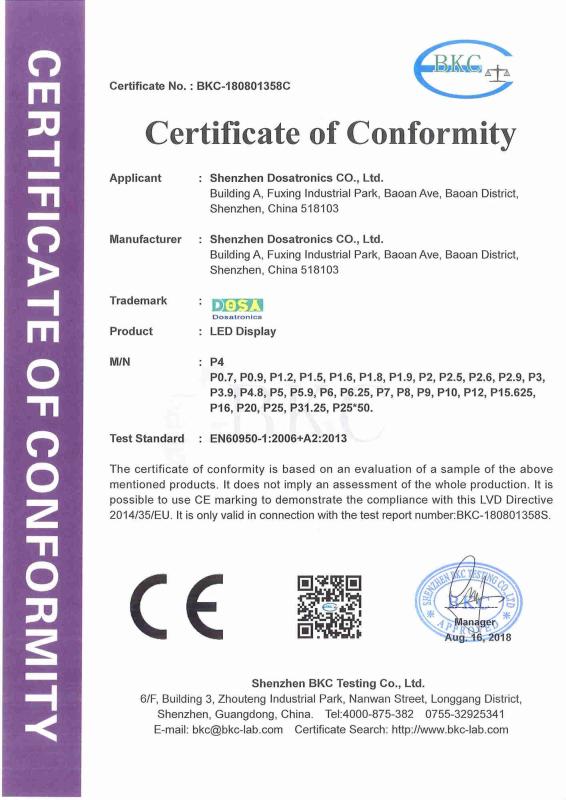 CE-LVD - Shenzhen Dosatronics Co., Ltd.