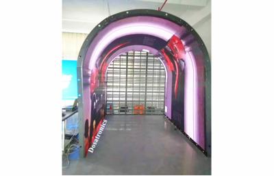 China DVI 1000cd/m2 Curved LED Video Screen YUV P4mm Flexible Soft for sale