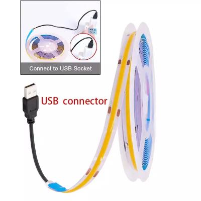 China USB Connector COB LED Strip , 12V Multi Colors COB LED Strip Light for sale