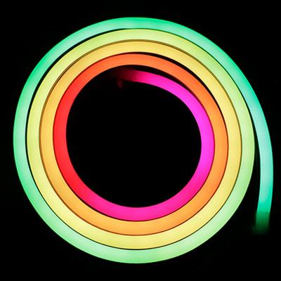 China Customize RGB LED Neon Rope Light DC24V 5M/Reel Length Cuttable for sale