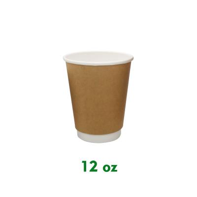 China 12 oz 400ml disposable paper cups instock 12oz double pack white disposable heat insulated wallpaper cup for sale