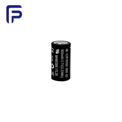 China 18350 Lithium Ion Battery Cells 900mAh 3.7V Pvc Material CE UL ROHS Certificate for sale
