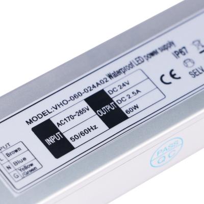 China Heatproof 60W Outdoor LED Light Power Supply Driver For LED Strip Light for sale