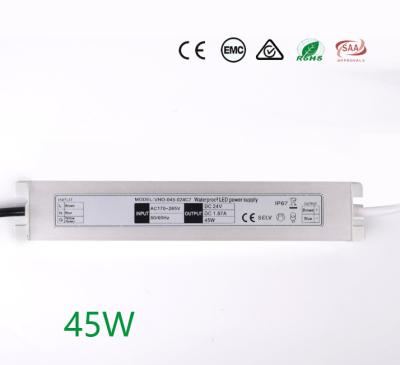 China SMPS 1.88A Ultra Slim LED Driver , Outdoor LED Waterproof Power Supply IP67 for sale