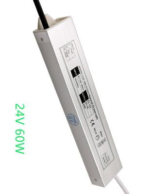 China SAA DC 24V 60W Slim Constant Voltage LED Driver For Advertising Lighting for sale