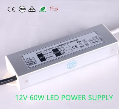 China fuente de alimentación al aire libre ligera 60W 24VDC, conductor a prueba de humedad del CV LED en venta