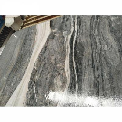 China Nature Stone Totem Modern Blue Marble Slab Wite Gray Vein for sale