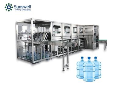 China Wasser-Fertigungsstraße-Edelstahl der Mineralwasser-Flaschenwaschmaschine-5 der Gallonen-20L zu verkaufen