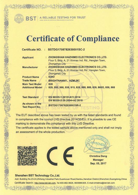 CE - H.Z.M Electronics Co., Ltd