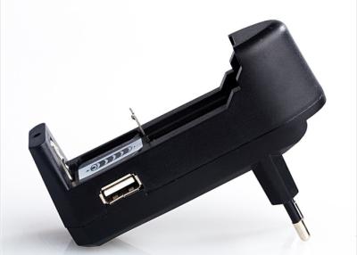 China Standard EU Plug USB Lithium Ion Battery Charger , Micro Usb Li Ion Charger Black for sale