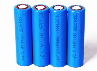 China Small 2000mah 18650 Li Ion Battery Pack Flat Top For LED Flashlights Headlights for sale