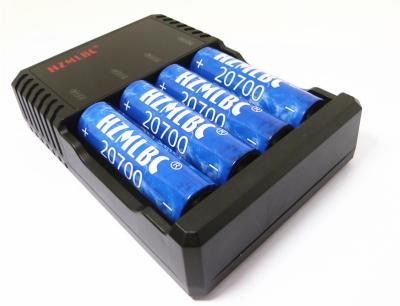 Китай Прочный заряжатель батареи 18650 сигарет е 20700 цвет канальной сажи заряжателя батареи 4 продается