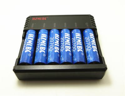 China Plastic 6 Bay Universal Li Ion Battery Charger For Electronic Cigarette Vapes for sale