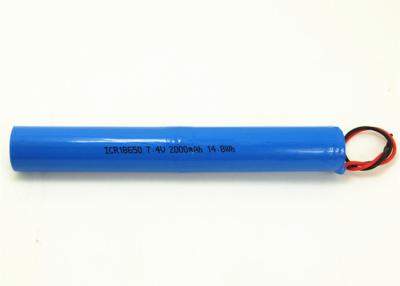 China Cylindrical 7.4 Volt Lithium Ion Battery Pack , 18650 Rechargeable Battery Pack for sale