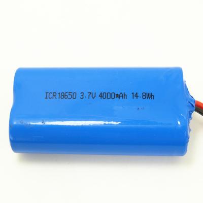 China 3.7v 1s2p Li Ion Battery Pack ICR18650 Battery 4000mah 14.8Wh With Protection for sale