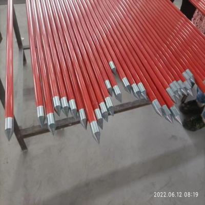 China 1600mm Length Red FRP Rods Vertical Pole Solid Fiberglass Rod for sale